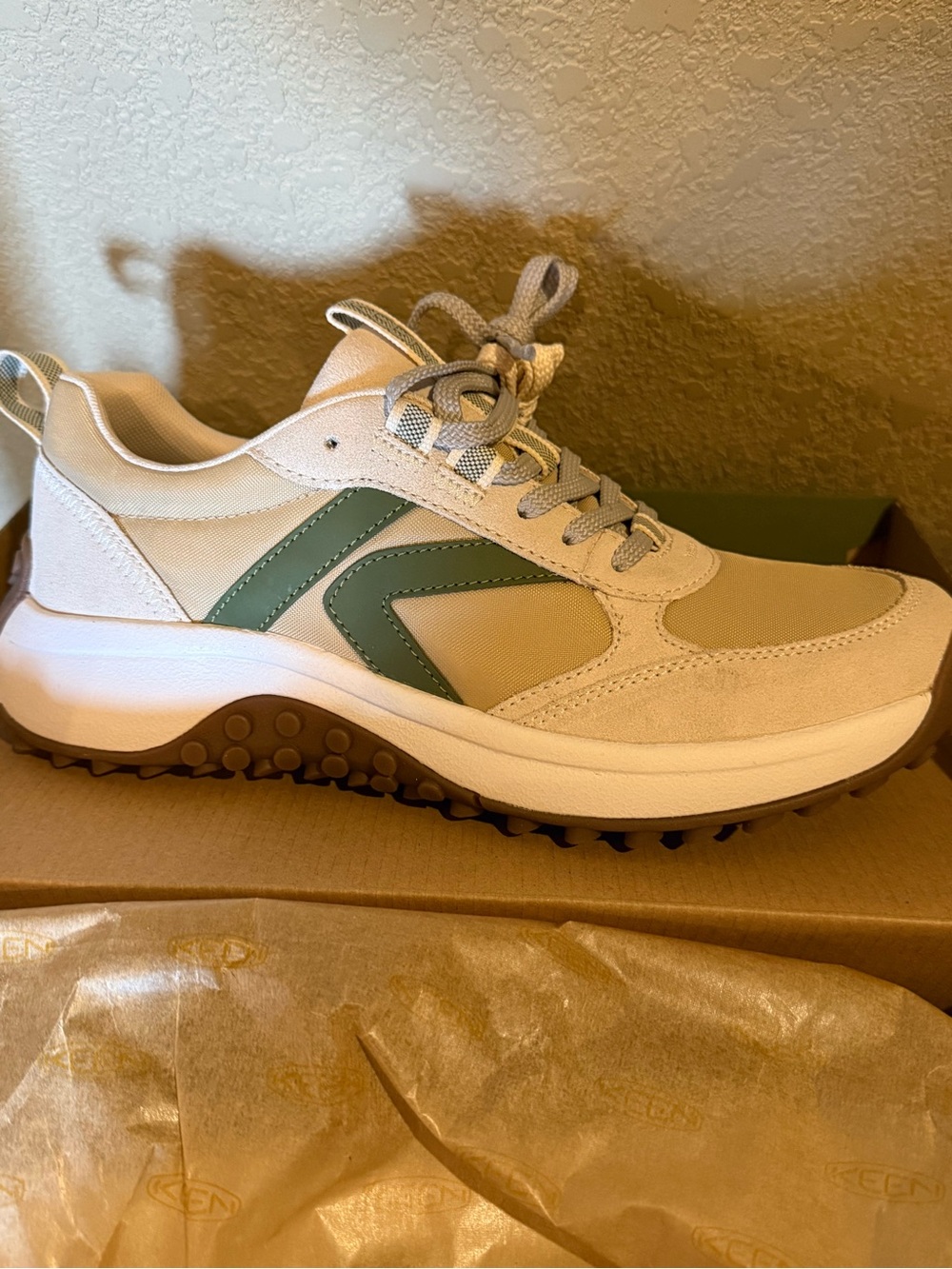 Keen Beige and Green Casual Trail Sneaker
